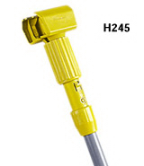 View: H235 Clamp Style Wet Mop Handle, Plastic Yellow Head, Vinyl-Coated Aluminum Handle